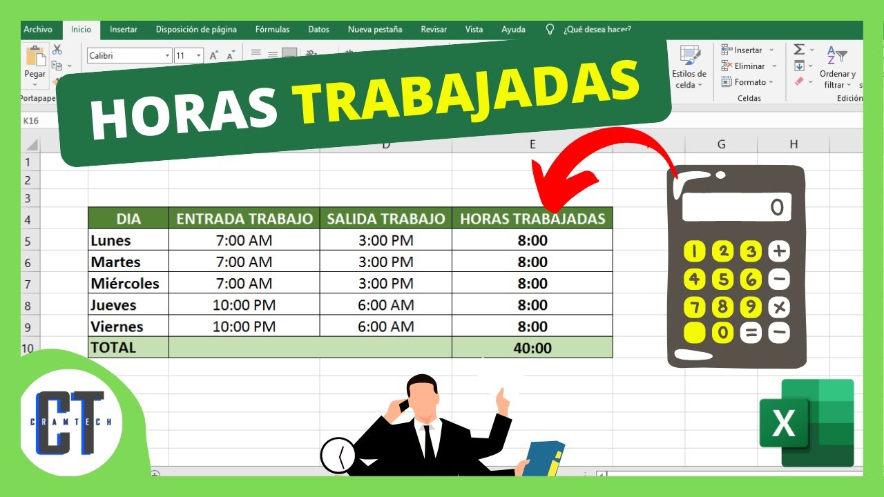 como calcular las horas trabajadas
