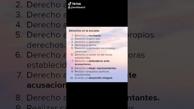 derechos y obligaciones en la escuela