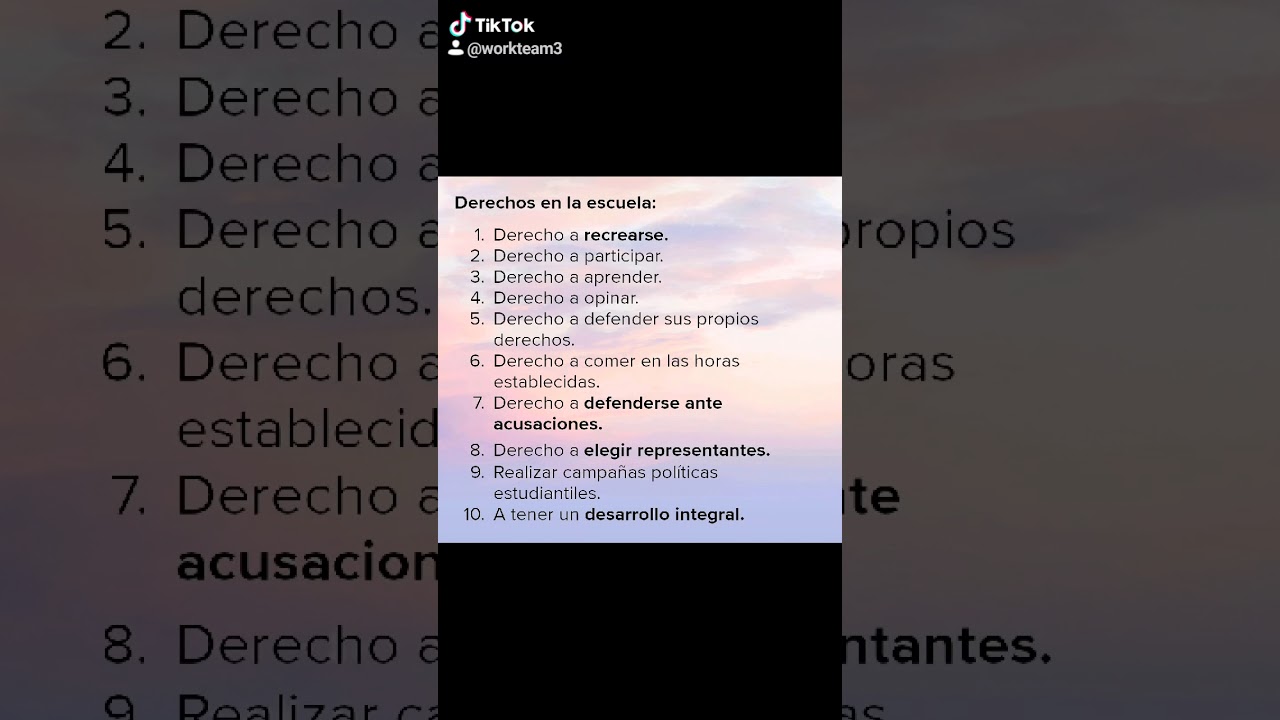 derechos y obligaciones en la escuela