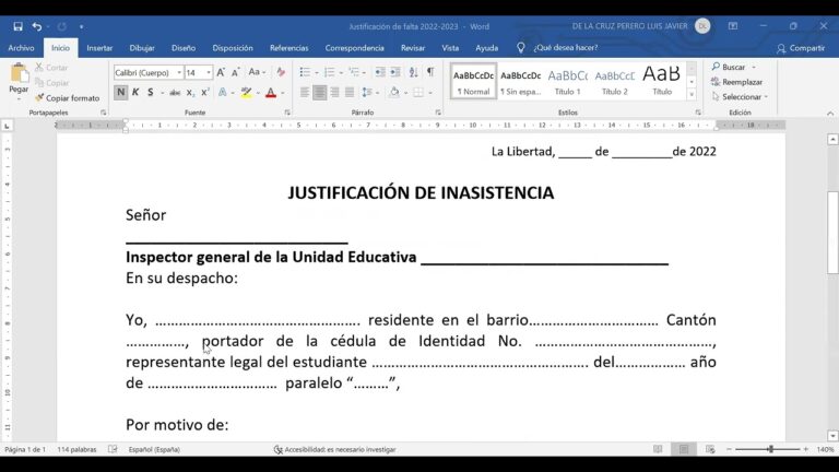 justificante escolar por motivos personales