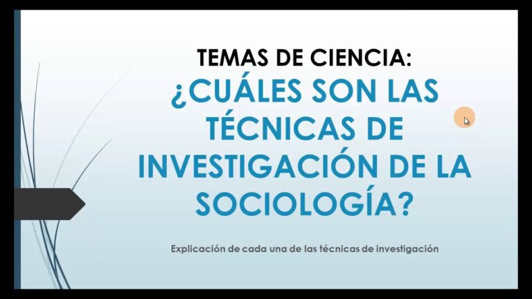 métodos y técnicas de investigación de la sociología